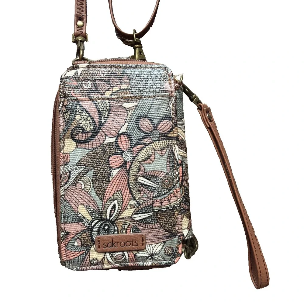 Sakroots Artist Circle Smartphone Wallet/Wristlet with Crossbody Strap